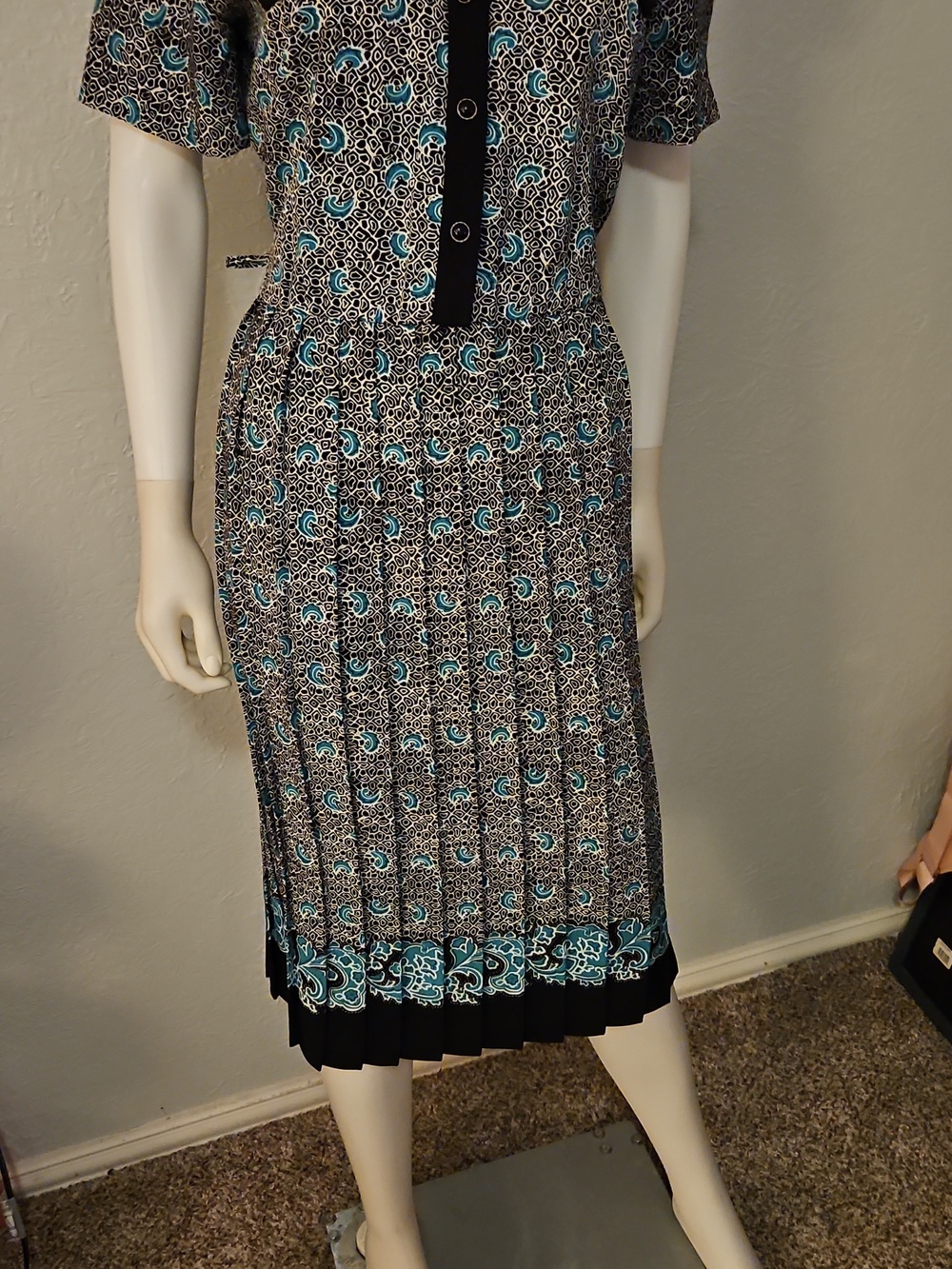 BRELI ORIGINALS 1980s Paisley Pleated Accordian Shirt Dress - Picture 5 of 8